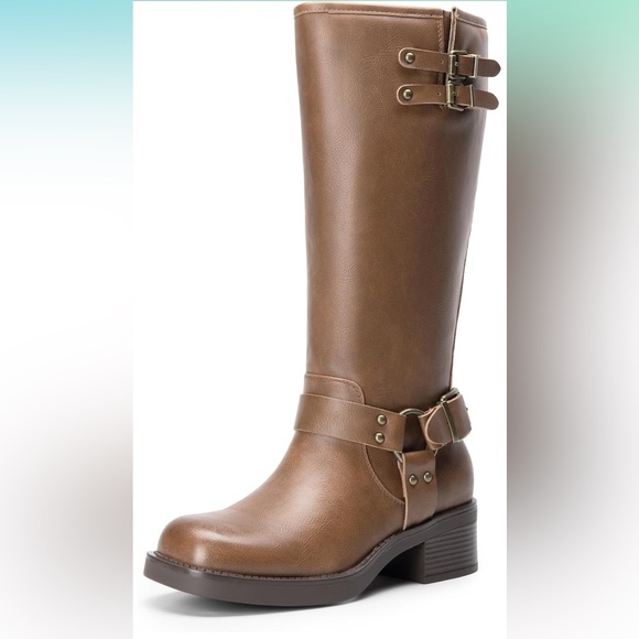 DREAM PAIRS Women's Square Toe Knee High Boots - Picture 2 of 6